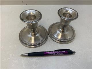 Rogers Sterling Silver Weighted Candle Stick Holders